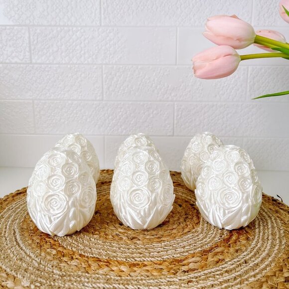 Rose-Covered Easter Eggs โ Handcrafted Party Favors, Spring Decor, Wedding Gifts - Picture 3 of 12